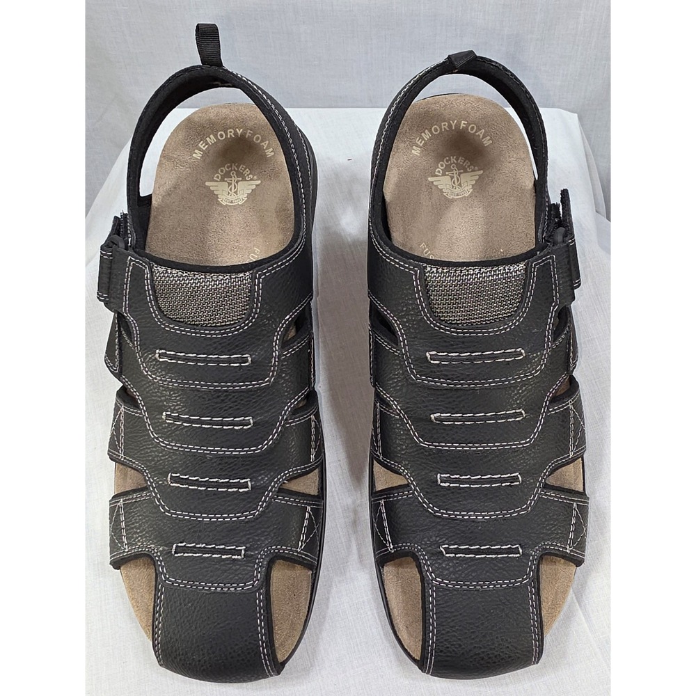 Dockers Mens Fisherman Sandals Black Memory Foam 90-21374 Size 15M - Picture 9 of 11